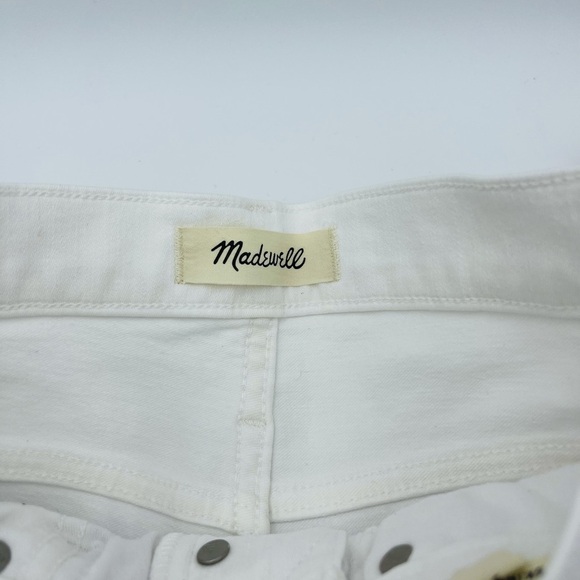 NWOT MADEWELL 10” HIGH RISE SKINNY CROP WHITE HIGH WAISTED BUTTON SKINNG JEANS - Picture 2 of 9
